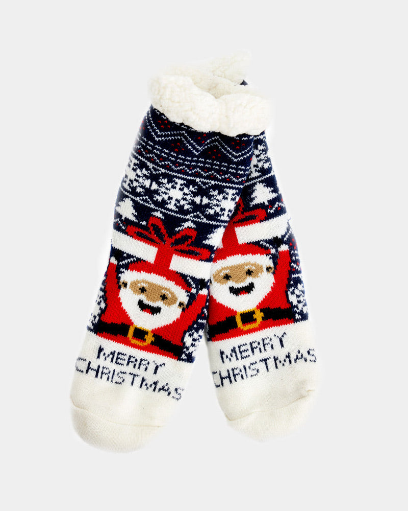 Chaussons Chaussettes de Noël Père Noël avec Cadeau