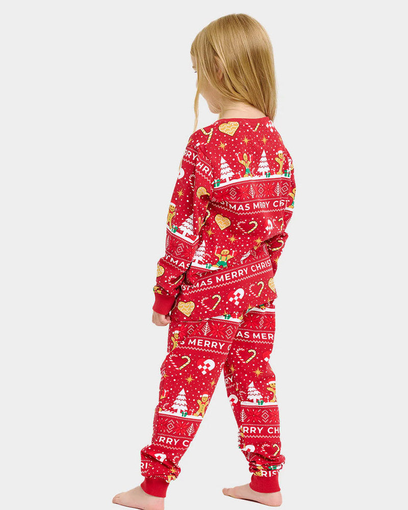 Pyjama de Noël pour Enfant Biscuits de Noël Rouge