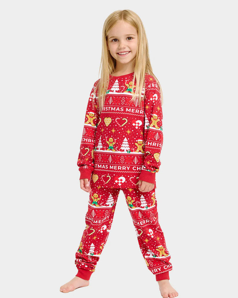 Pyjama de Noël pour Enfant Rouge Biscuits de Noël