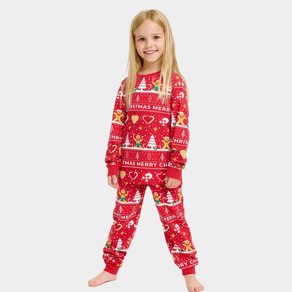 Pyjama de Noël pour Enfant Rouge Biscuits de Noël