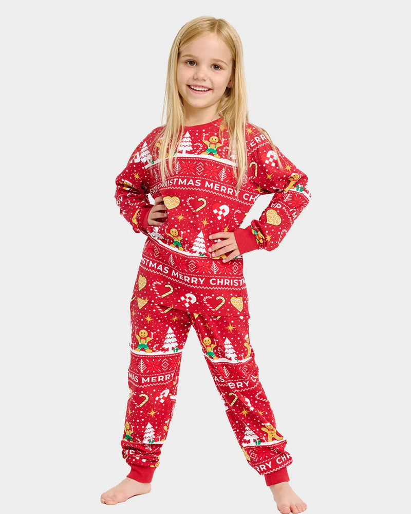 Pyjama de Noël pour Enfant Rouge Noël Biscuits