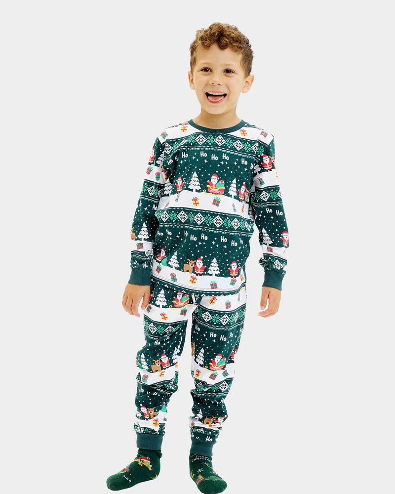 Pyjama de Noël pour Enfants Jolly Christmas Vert