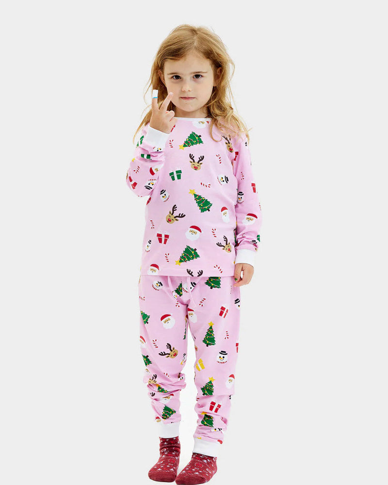 Pyjama de Noël pour Enfants Motifs De Noël Rose