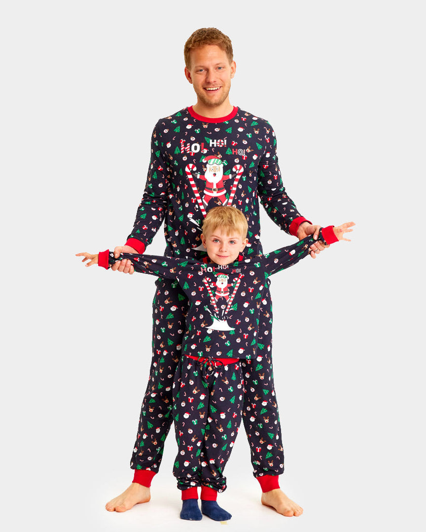 Pyjama de Noël pour Enfants Père Noël Skieur homme