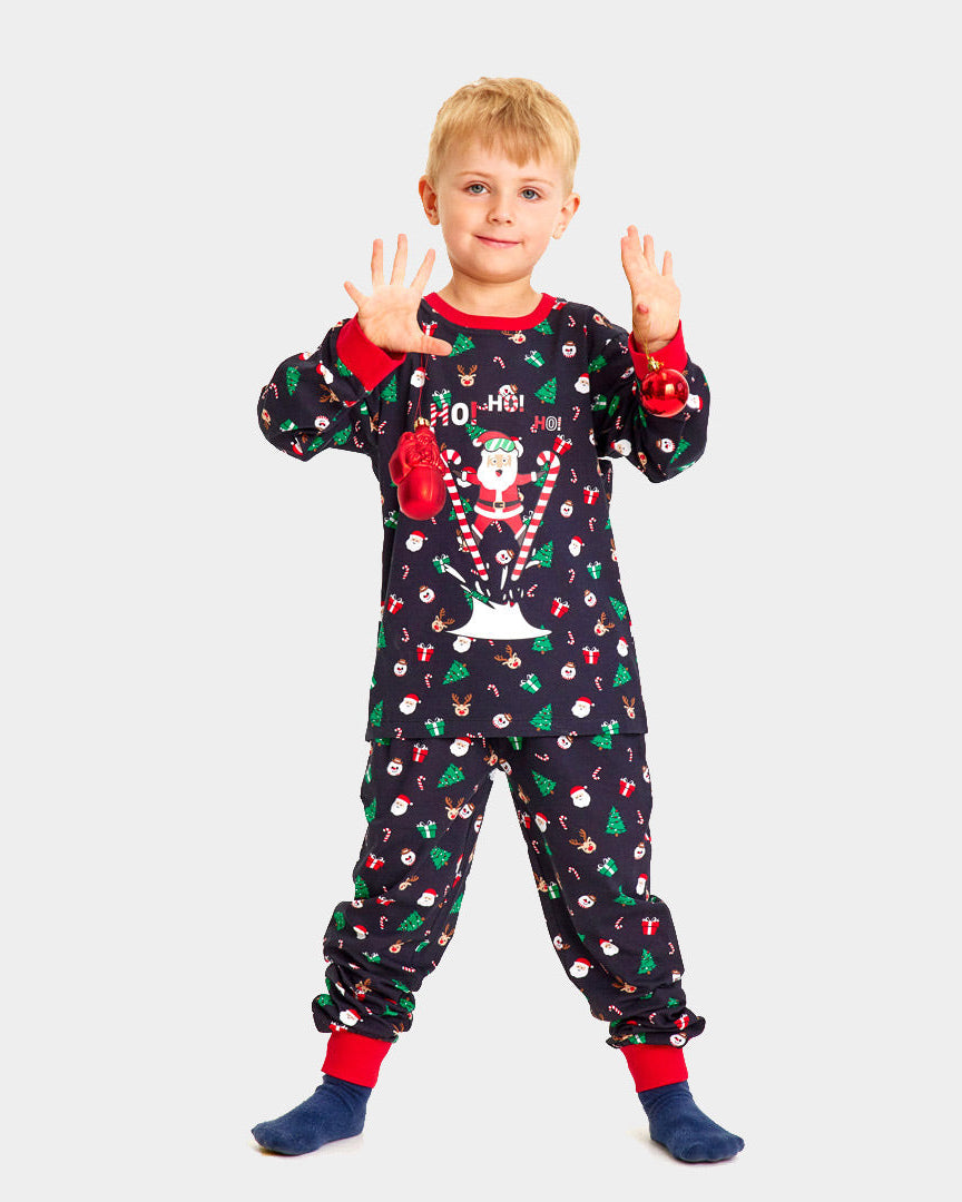 Pyjama de Noël pour Enfants Père Noël Skieur