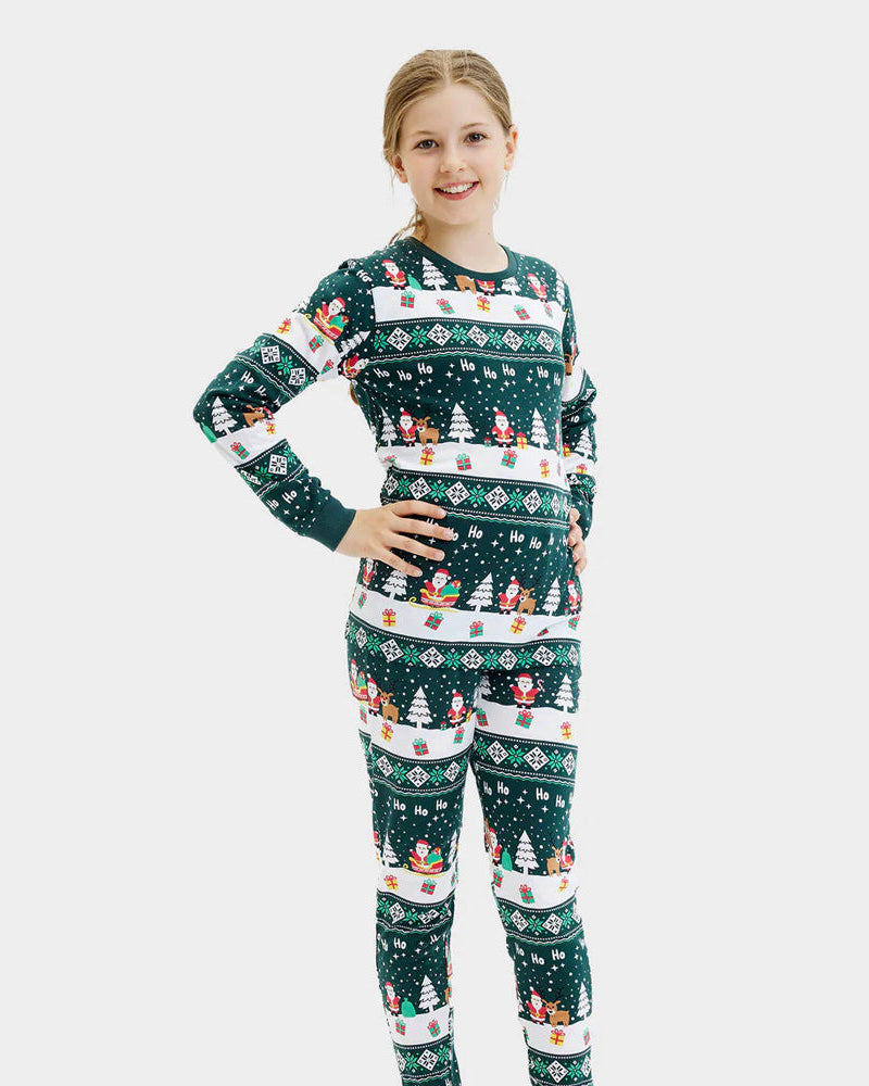 Pyjama de Noël pour Enfants Vert Jolly Christmas