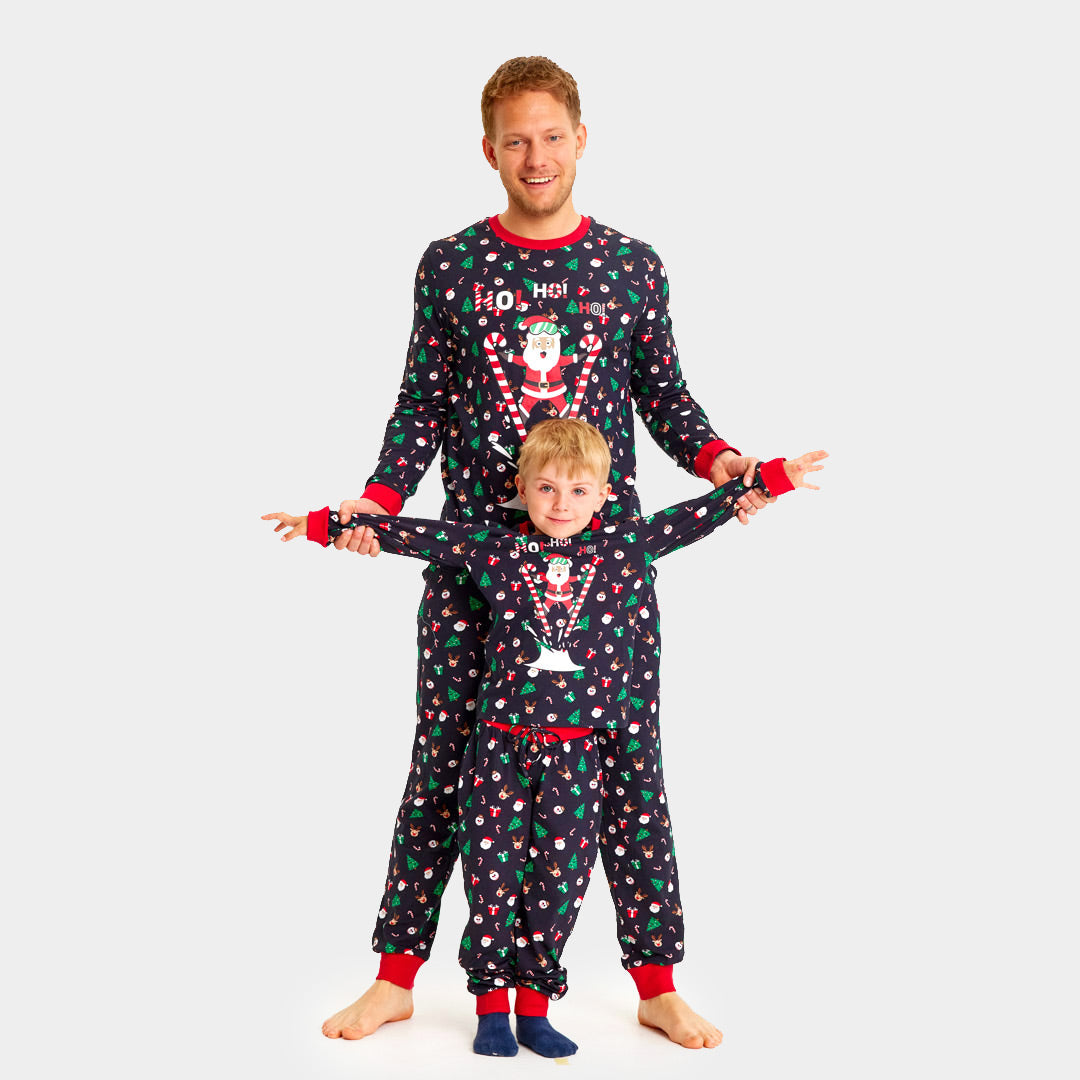 Pyjama de Noël Familial Père Noël Skieur