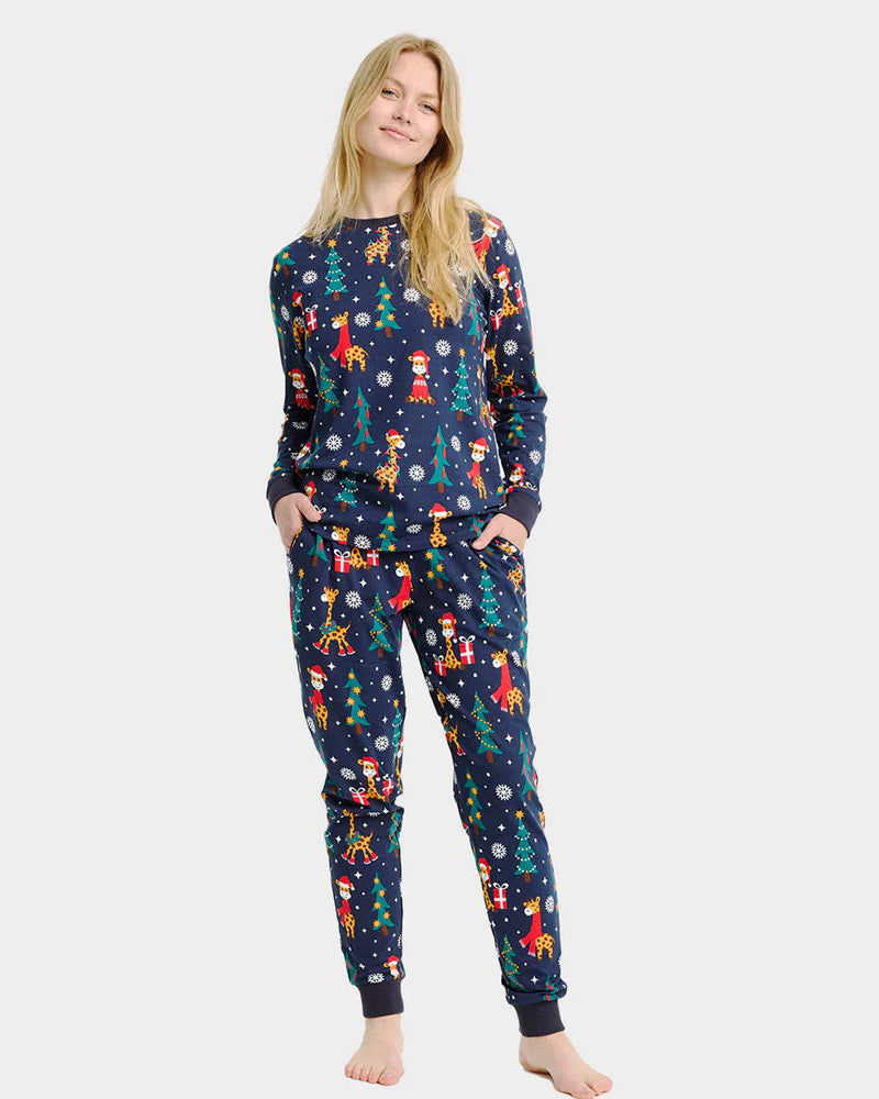 Pyjama de Noël pour Femme eavec Girafes