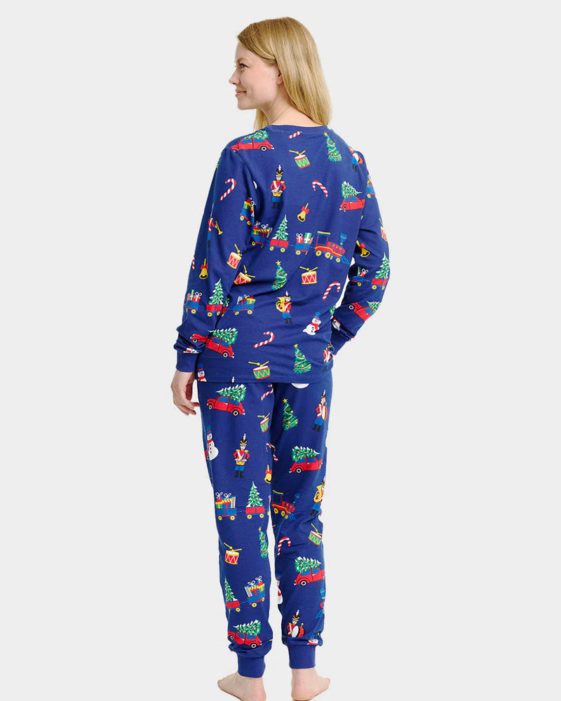 Pyjama de Noël pour Femme et Homme avec Jouets de Noël
