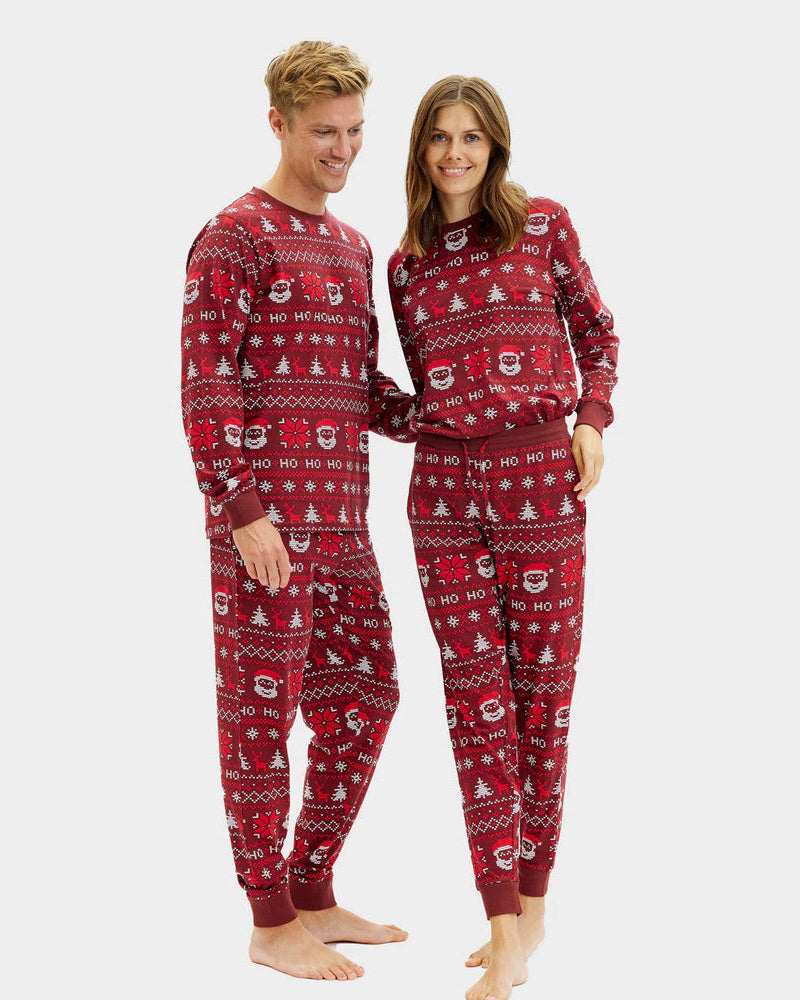 Pyjama de Noël pour Femme et Homme Rouge Ho Ho Ho