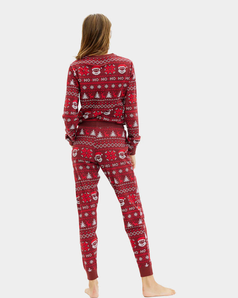 Pyjama de Noël pour Femme et Homme Rouge Ho Ho