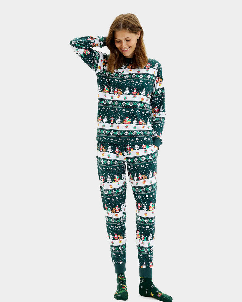 Pyjama de Noël Femme Vert Jolly Christmas