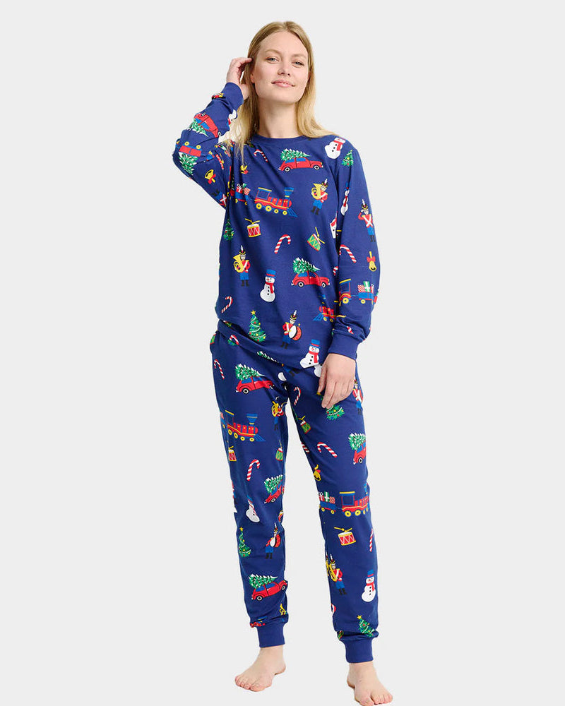 Pyjama de Noël pour Femme avec Jouets de Noël