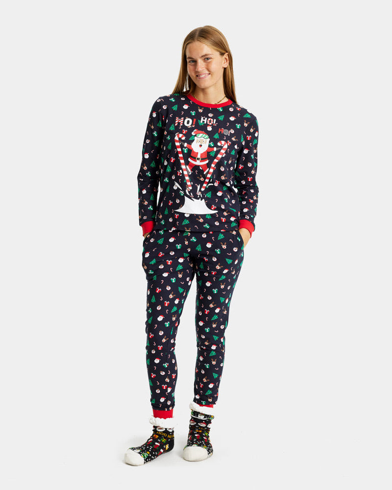 Pyjama de Noël pour Adultes Unisexe Père Noël Skieur femme