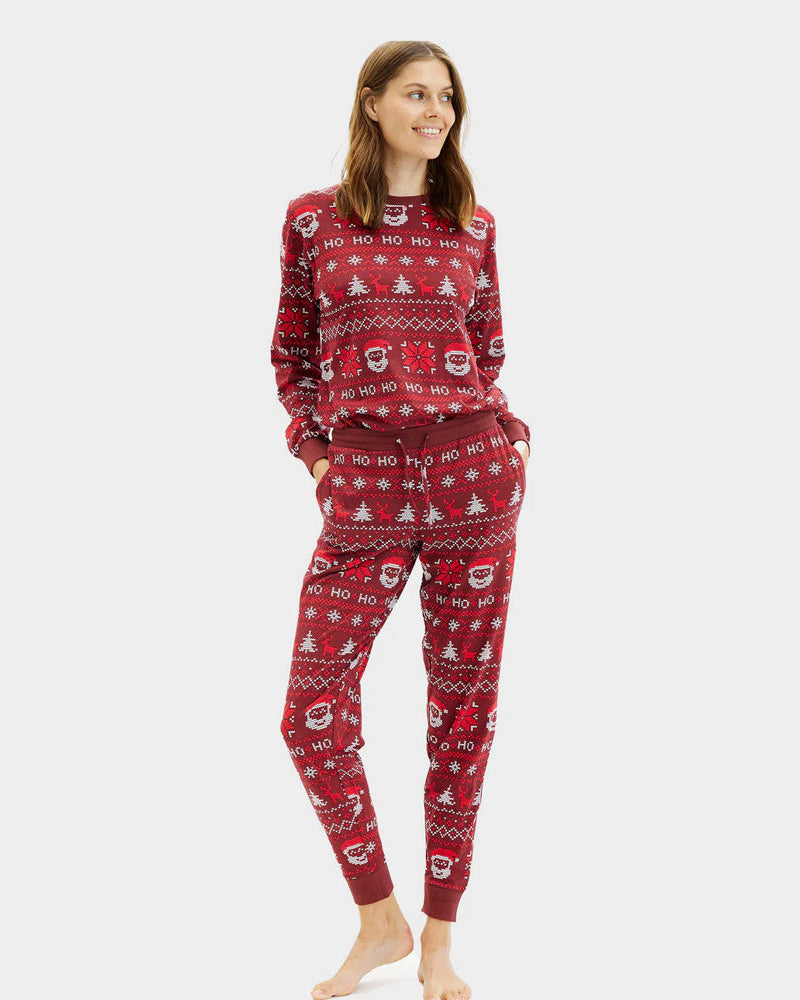 Pyjama de Noël pour Femme Rouge Ho Ho Ho