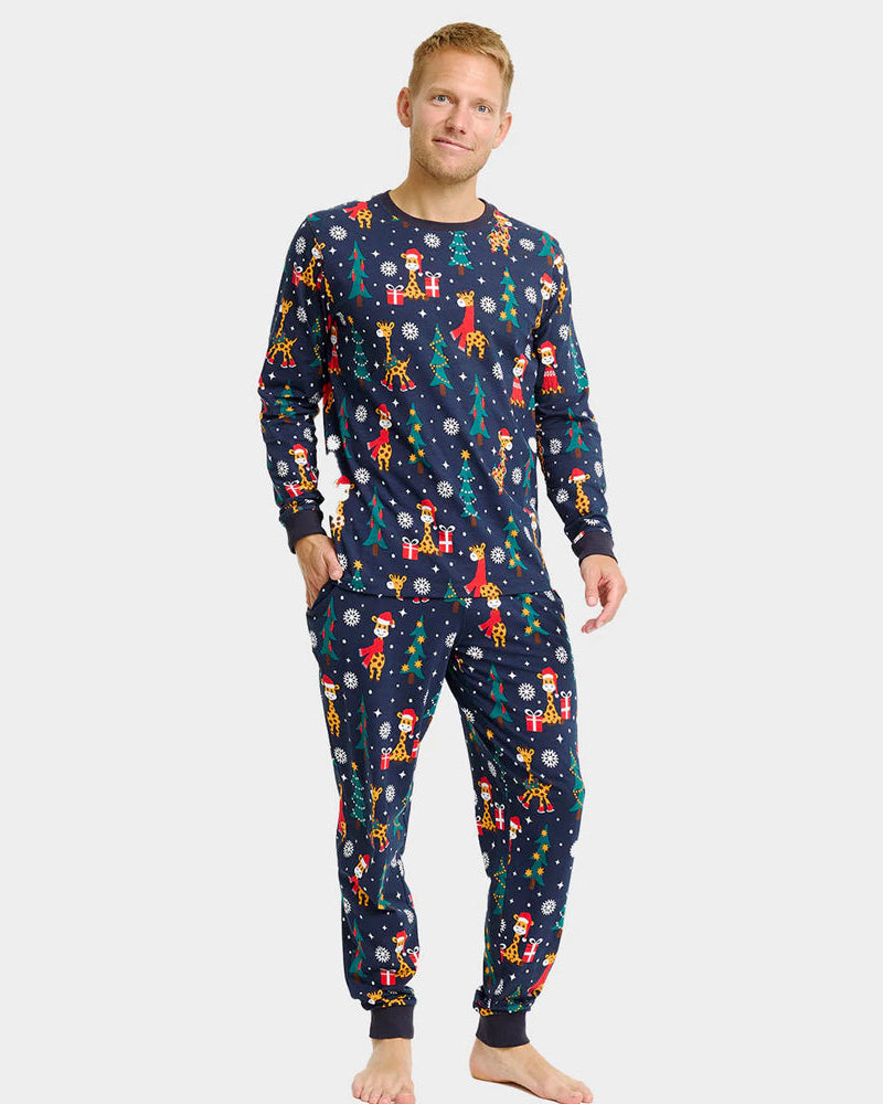 Pyjama de Noël pour Homme avec Girafes