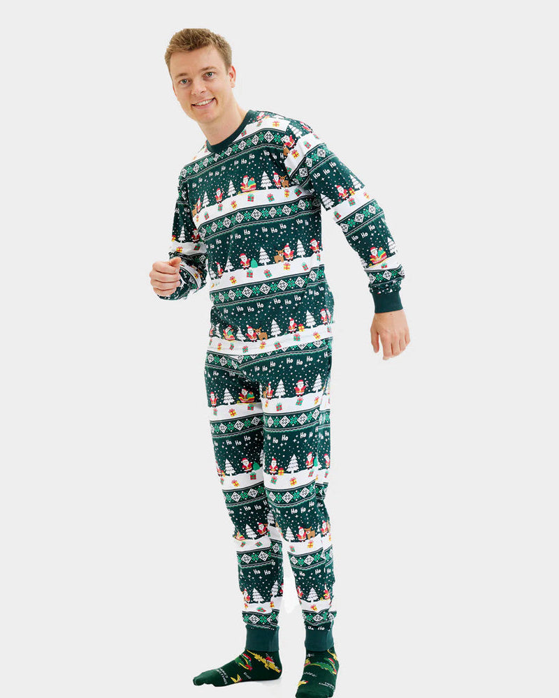 Pyjama de Noël Homme Vert Jolly Christmas
