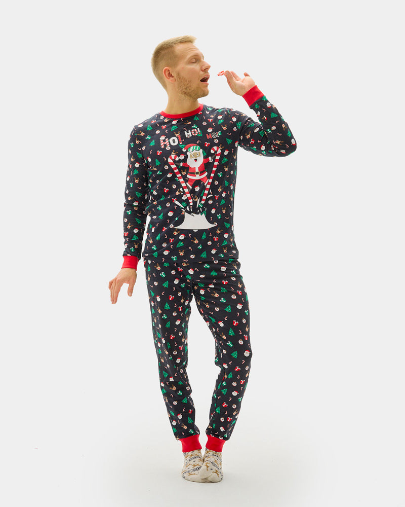 Pyjama de Noël Homme Père Noël Skieur