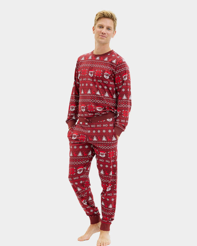 Pyjama de Noël pour Homme Rouge Ho Ho Ho