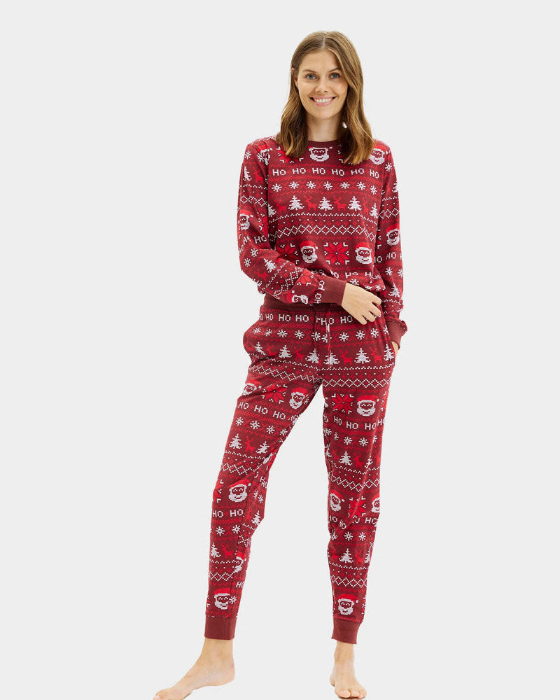 Pyjama de Noël pour Femme Rouge Ho Ho Ho