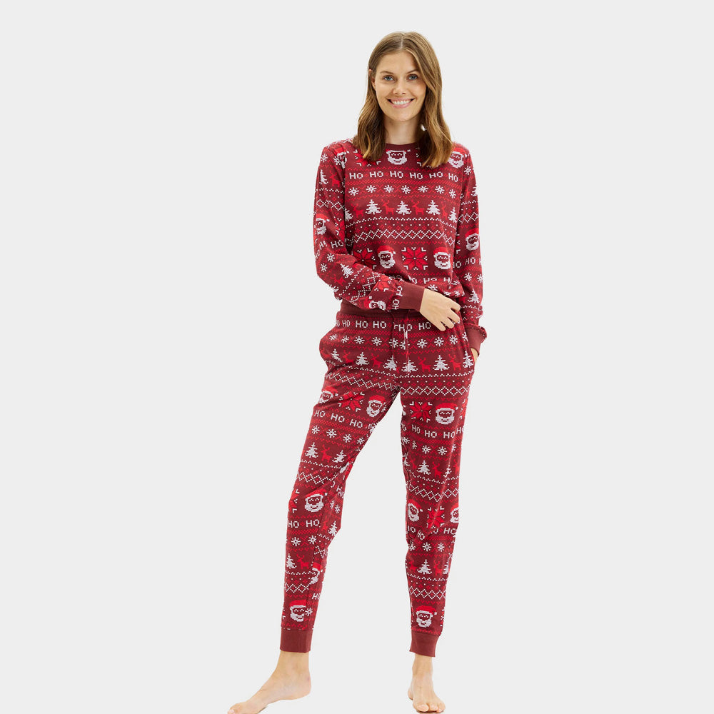 Pyjama de Noël pour Femme Rouge Ho Ho Ho