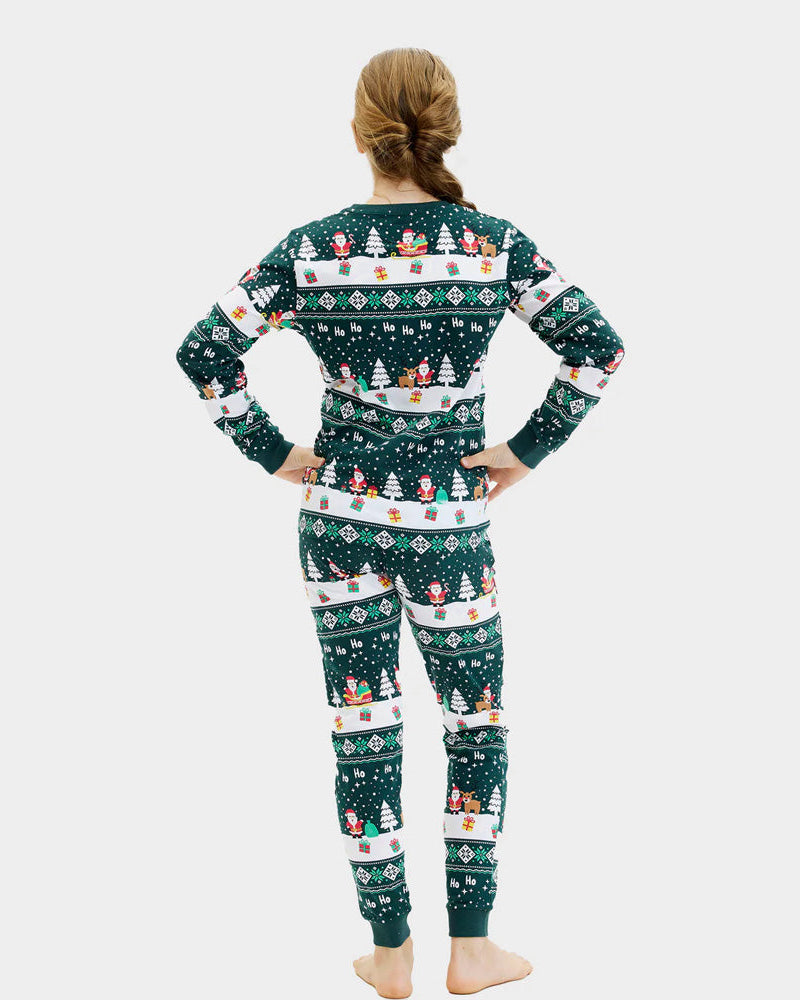 Pyjama de Noël Enfants Vert Jolly Christmas