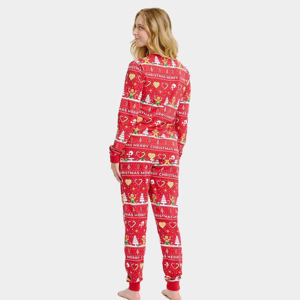 Rouge Pyjama de Noël pour Famille Biscuits de Noël