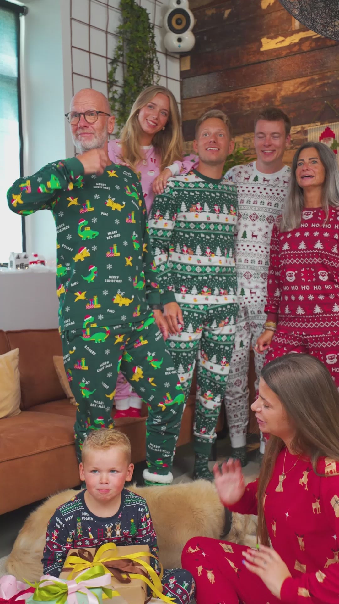 Pyjama de Noël Familial rouge, vert et blanc