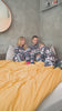 Pyjama de Noël Familial Bleu avec Bonhommes de Neige et Cœurs