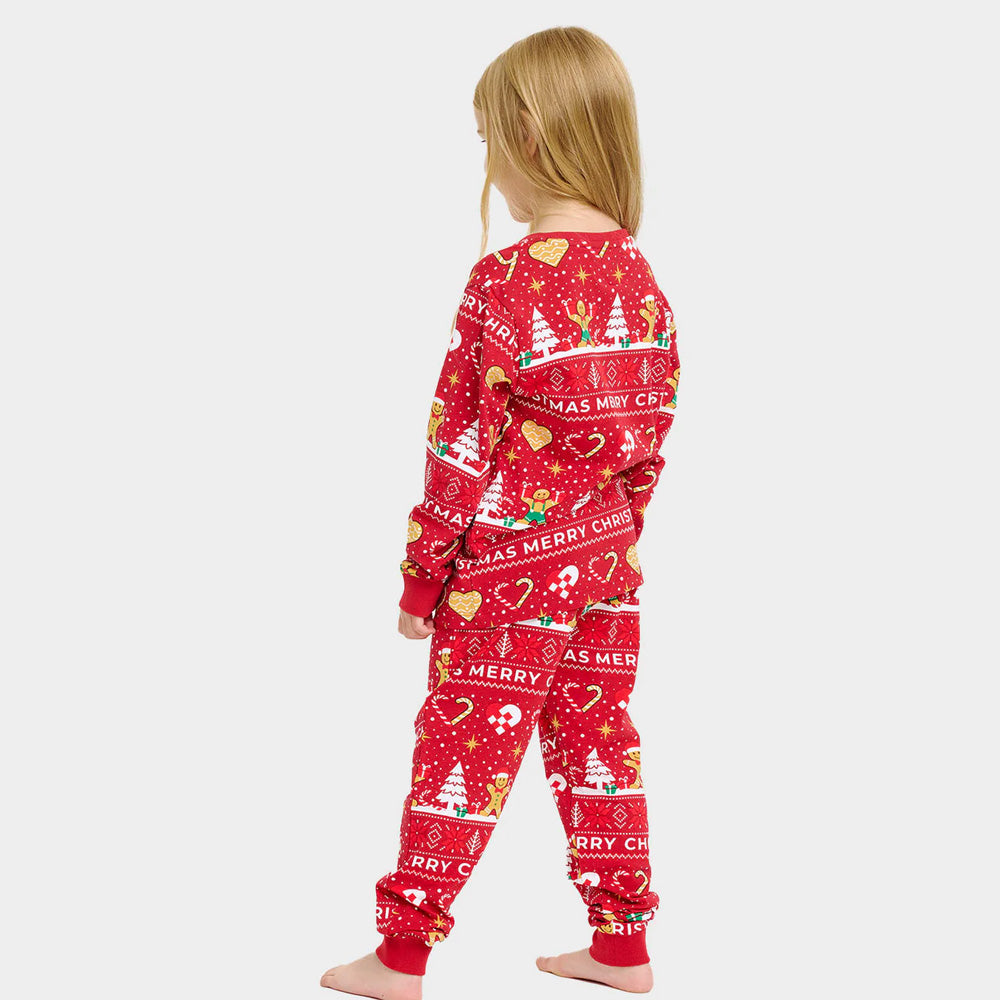 Pyjama de Noël pour Enfant Biscuits de Noël Rouge 
