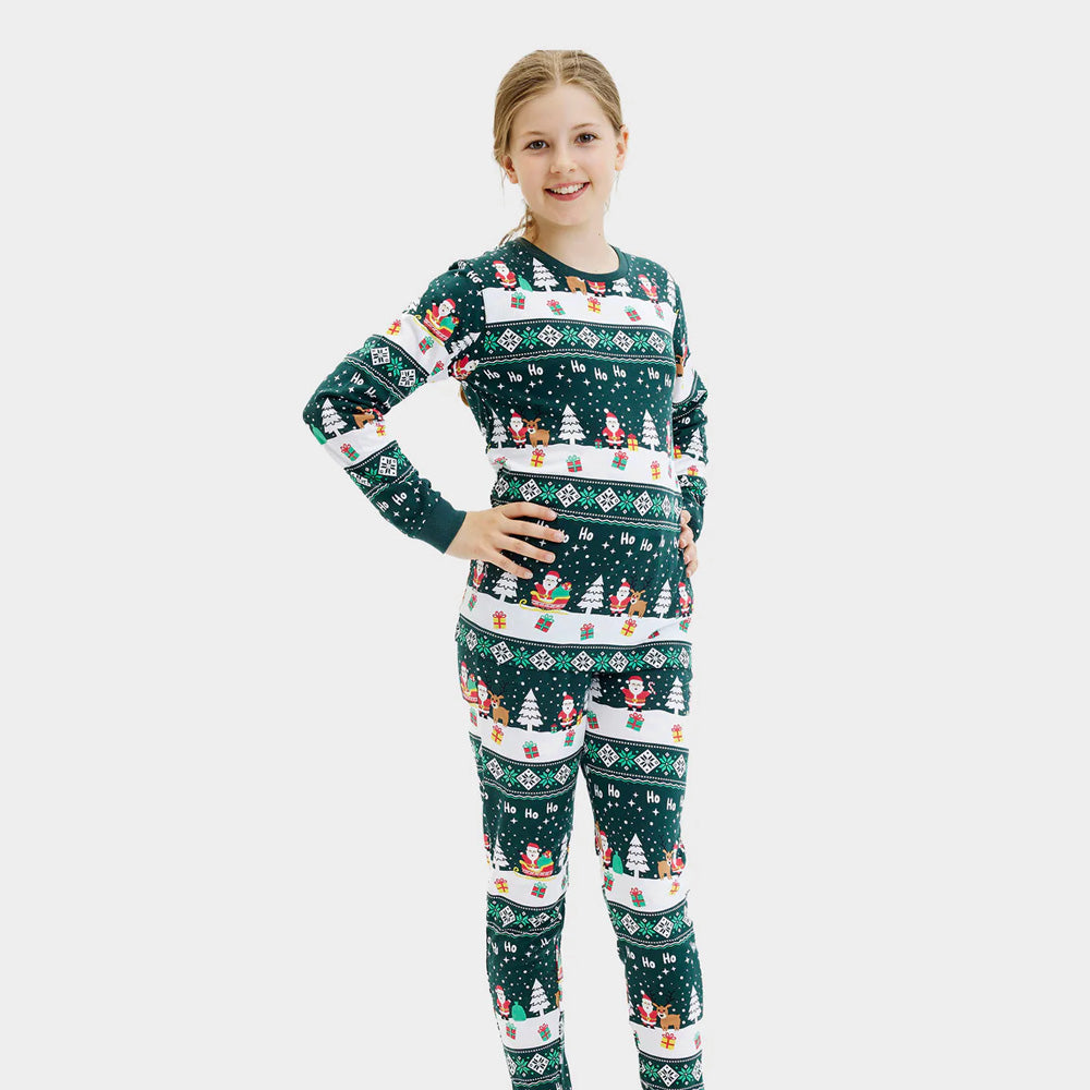Pyjama de Noël pour Enfants Vert Jolly Christmas
