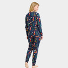 Pyjama de Noël pour Femme Bleu avec Girafes
