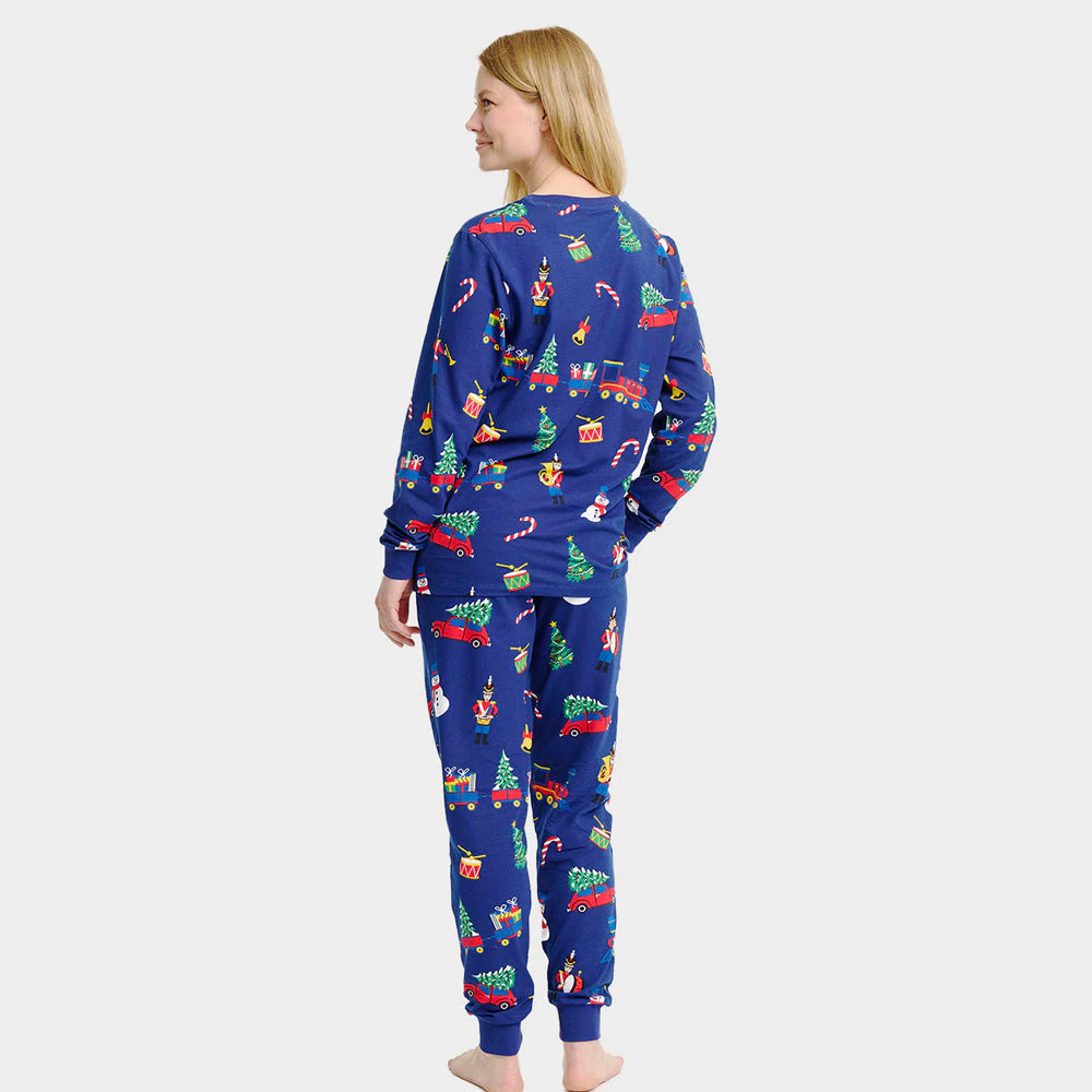 Pyjama de Noël Femme Famille avec Jouets De Noël
