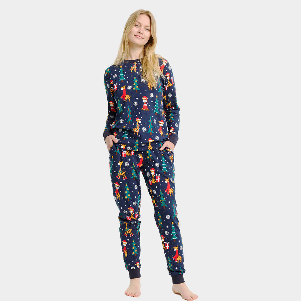 Pyjama de Noël pour Femme eavec Girafes
