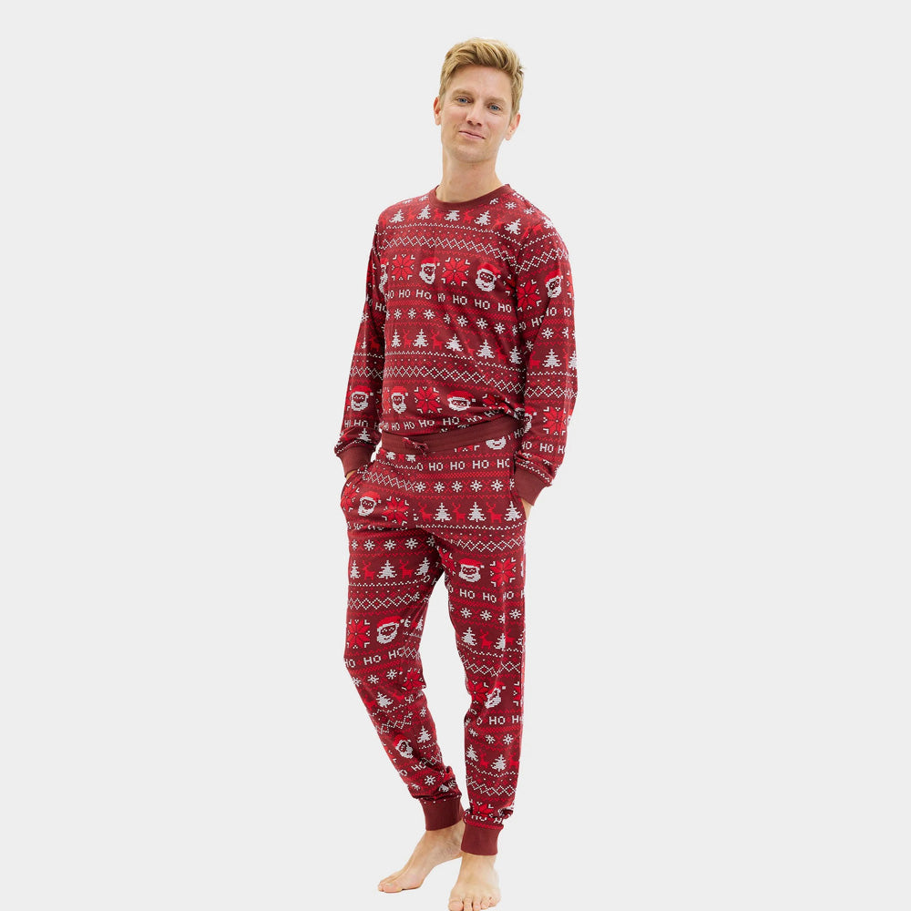 Pyjama de Noël pour Homme Rouge Ho Ho Ho

