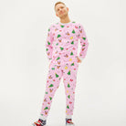 Pyjama de Noël Rose Homme Motifs De Noël
